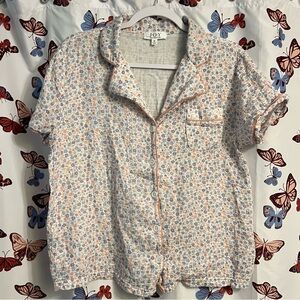 Joy Floral Short Sleeve Pajama Top